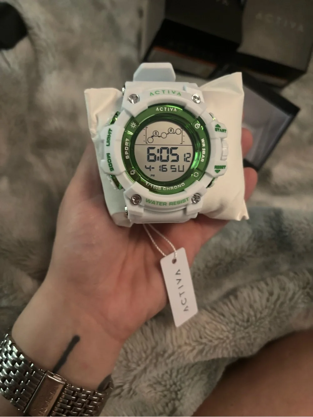ACW8082-030 - Activa Digital Essentials Unisex 50mm White and Green